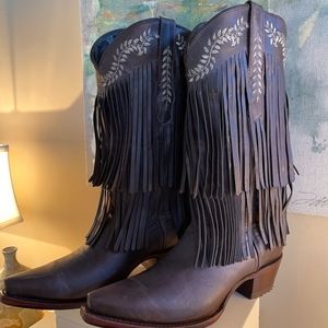 Cow Girl Two Layer Fringe Boots💕